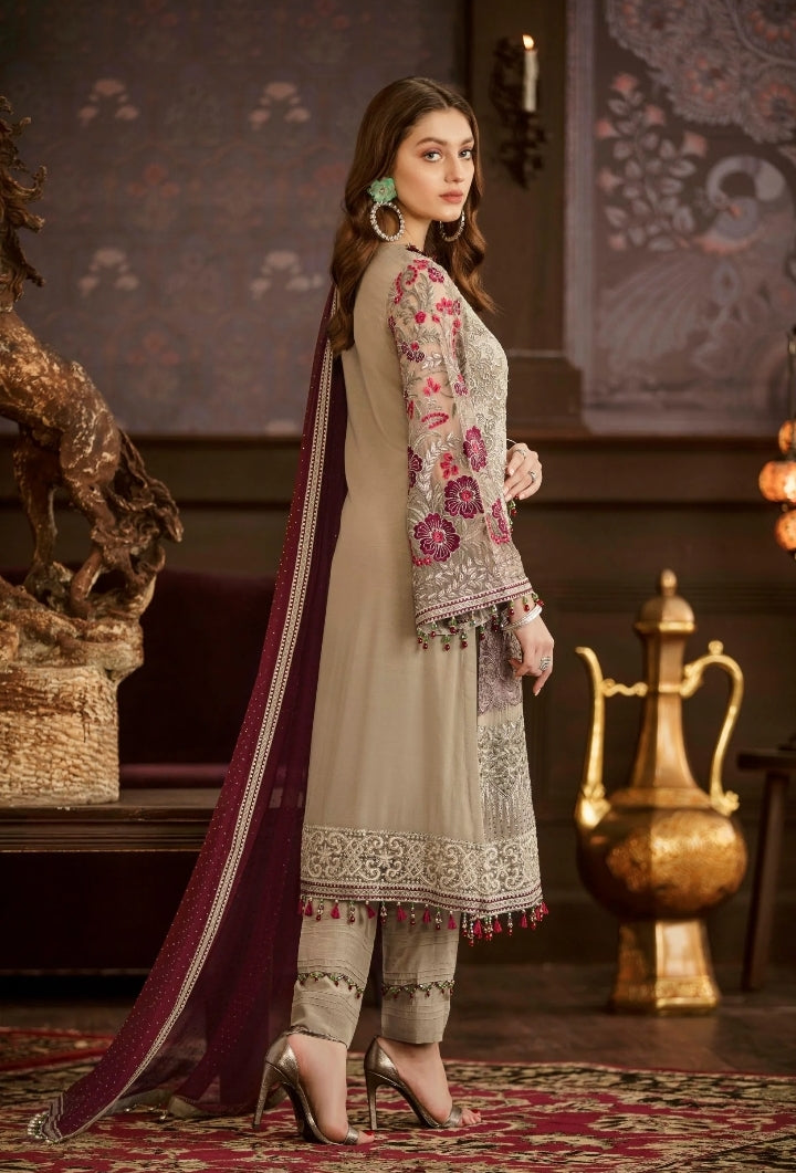 Flossie Embroidered Chiffon Collection – Luxury Edition Vol-5 – Caronation