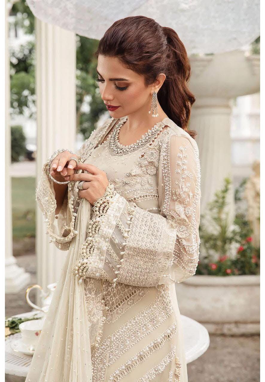 Maria B - 3 Piece Semi Pure Chiffon Embroidered Suit