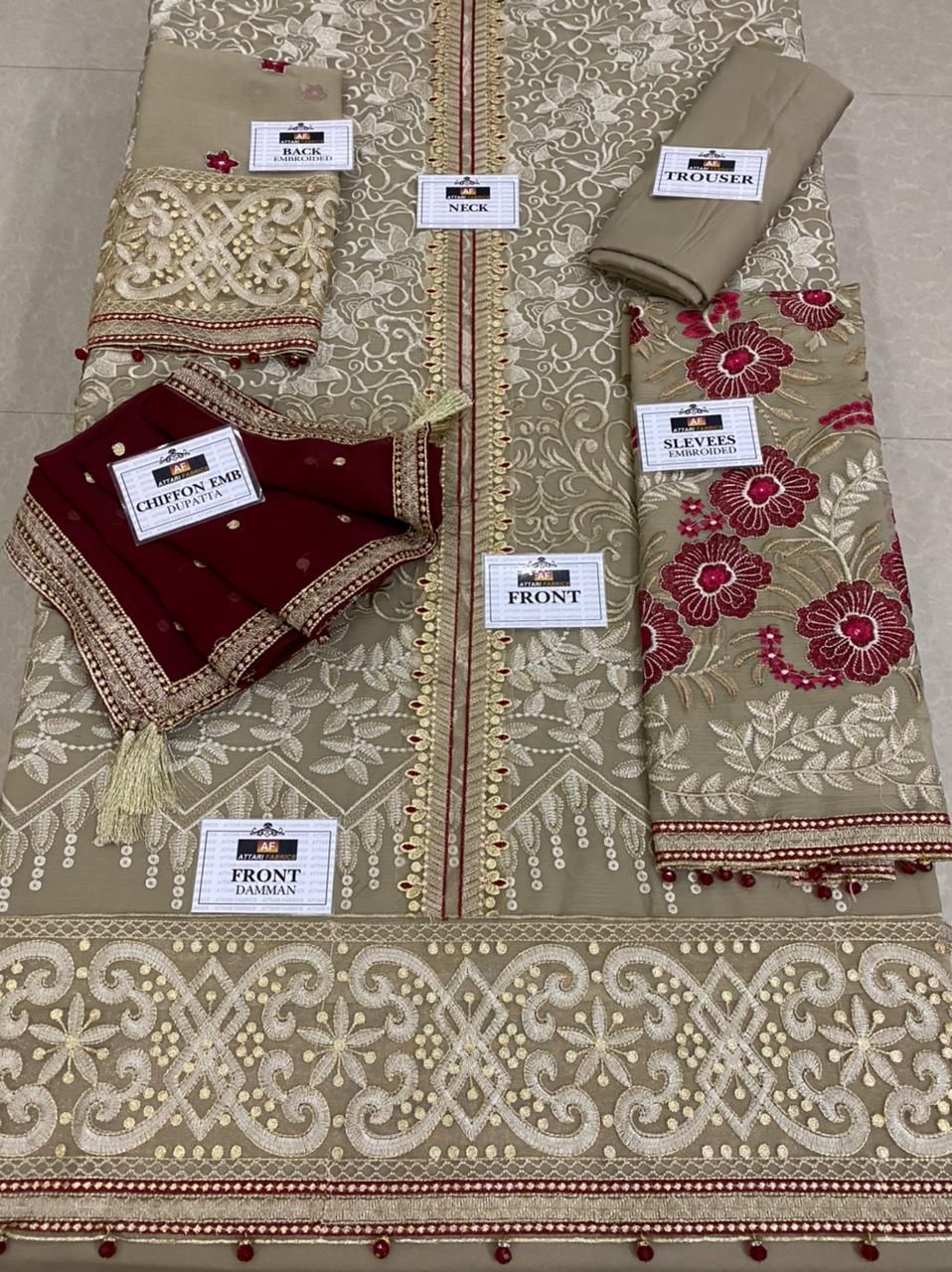 Flossie Embroidered Chiffon Collection – Luxury Edition Vol-5 – Caronation