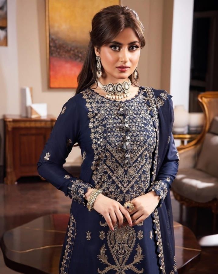 ASIM JOFA Collection - 3 Piece Chiffon Embroidered Suit