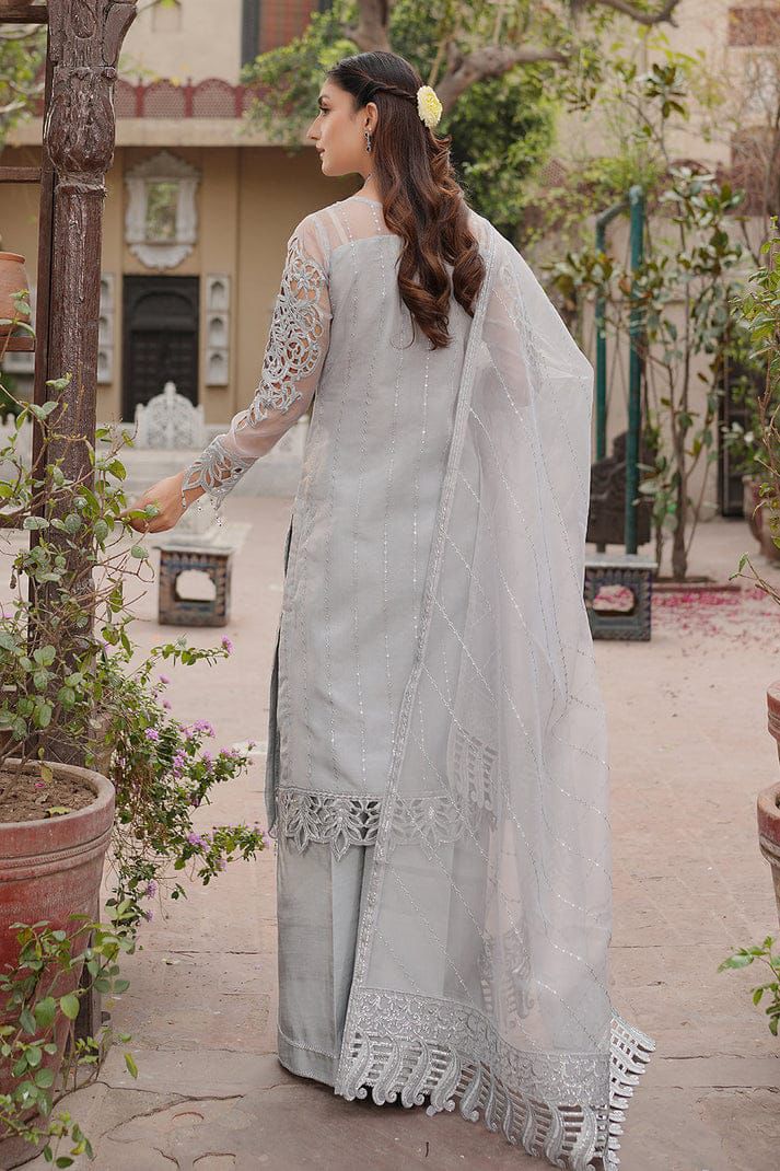 ADAN LIBAS - 3 Piece Organza Embroidered Suit with Adda Work