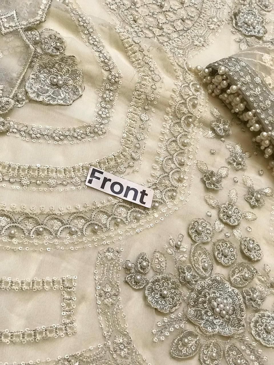 Maria B - 3 Piece Semi Pure Chiffon Embroidered Suit