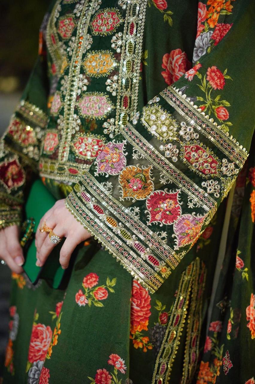 Ahmozi - Aneelas Collection Digital Printed Shamoz Silk 3 Piece Suit