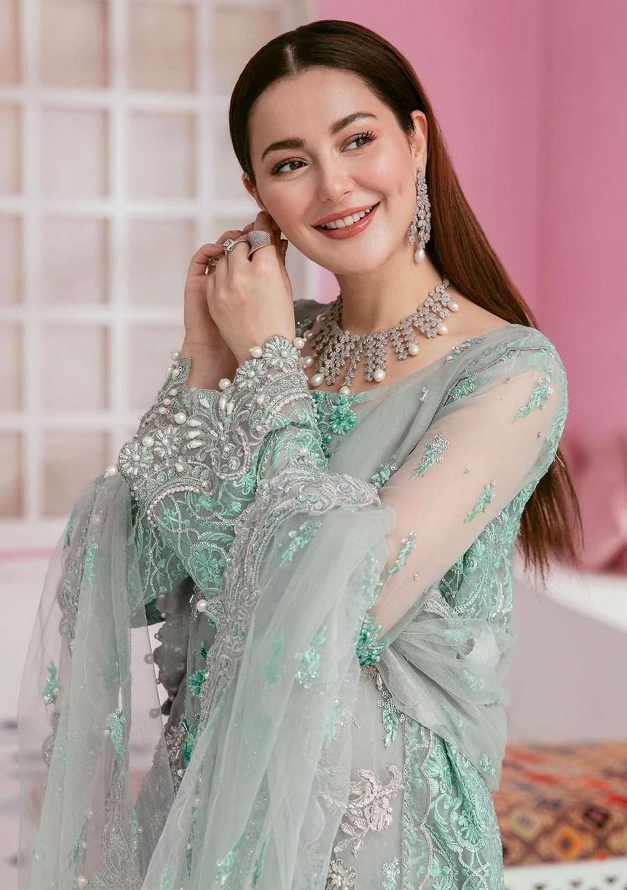 ELAAF BRIDAL - 3 Piece Organza Embroidered Suit with Stone Work