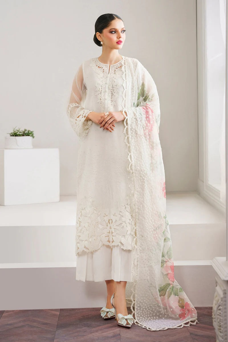 ORGANZA EMBROIDERED 3 PCS UNSTITCHED