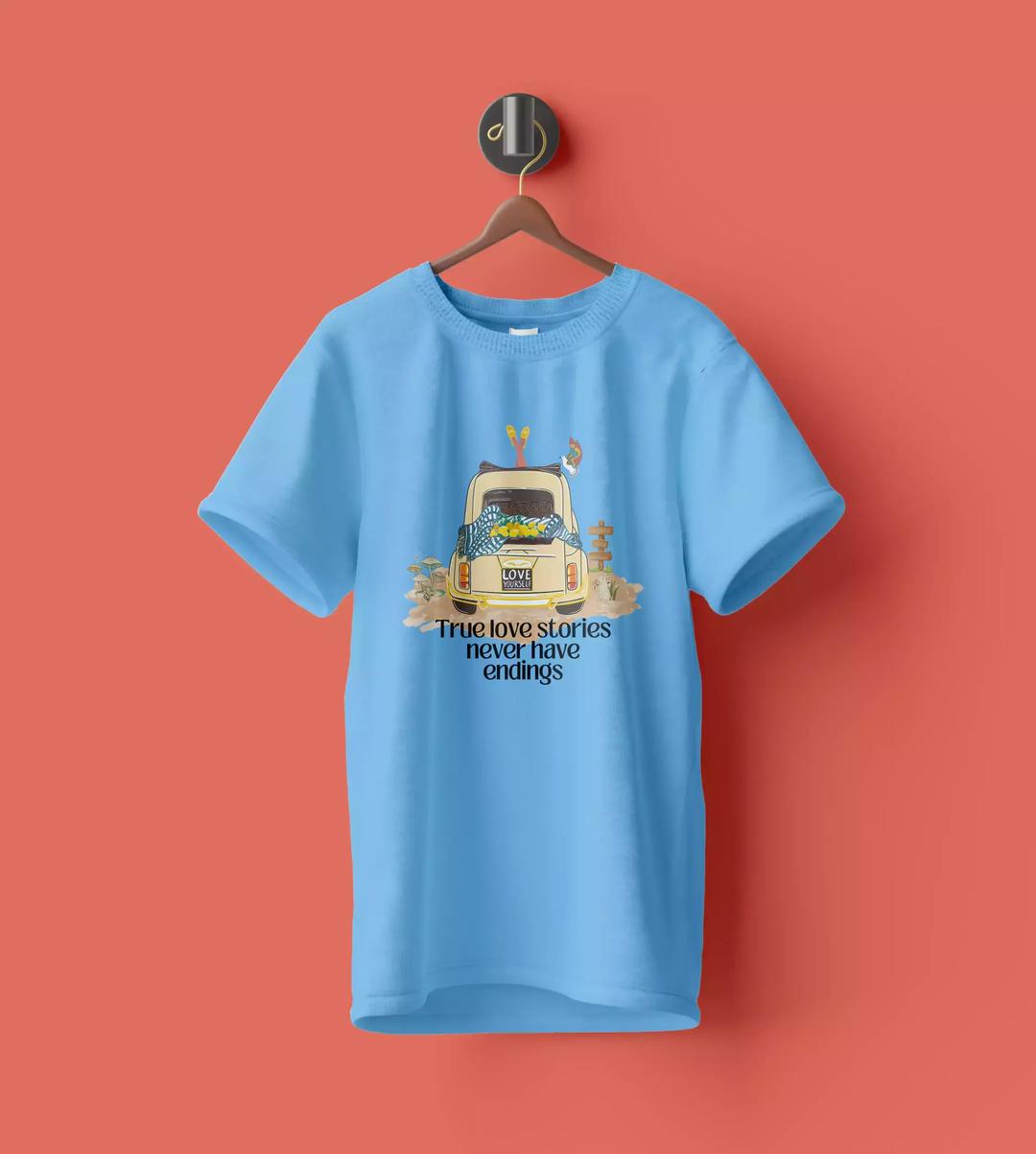 WYPO - Western Wear Graphic Unisex T-Shirt Crewneck - Blue