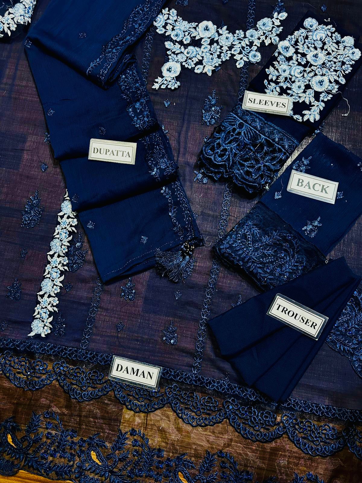 AZURE - Unstitch Chiffon Suit With Malai Trouser