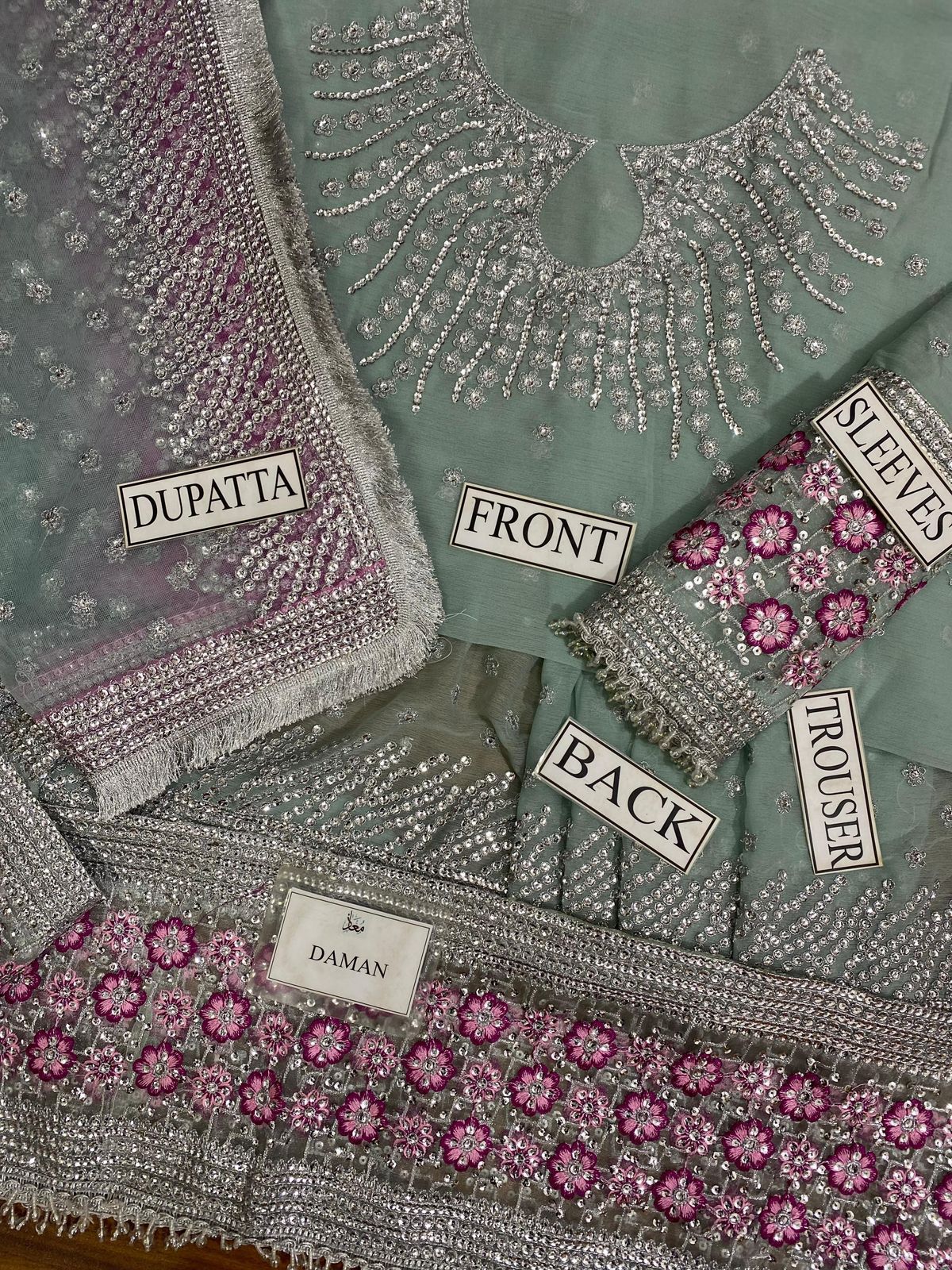 JAZMIN - EMBROIDERED CHIFFON UC-3062 (3 Pieces)
