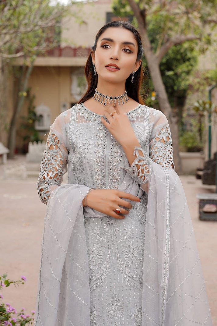 ADAN LIBAS - 3 Piece Organza Embroidered Suit with Adda Work