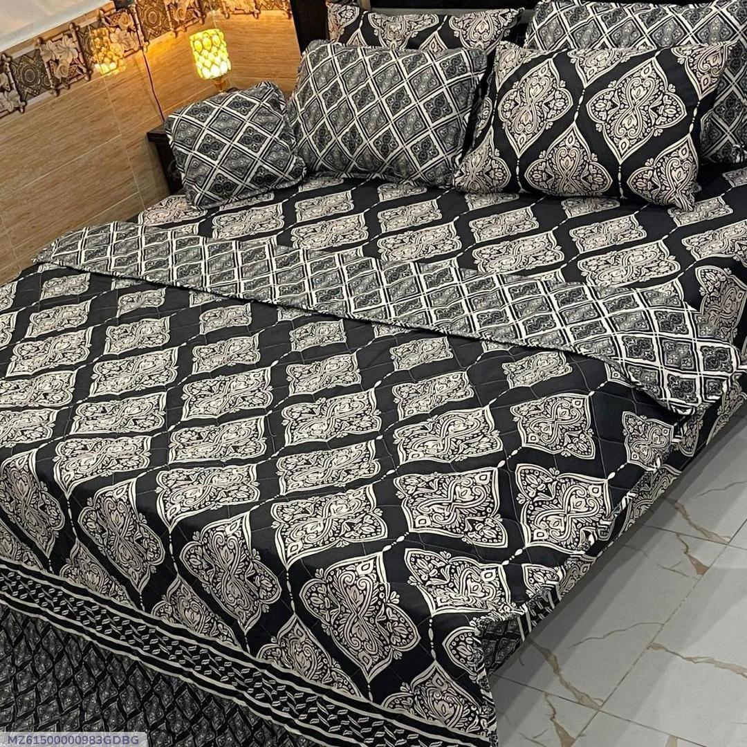 7 Pcs Cotton Salonica Printed Comforter Set