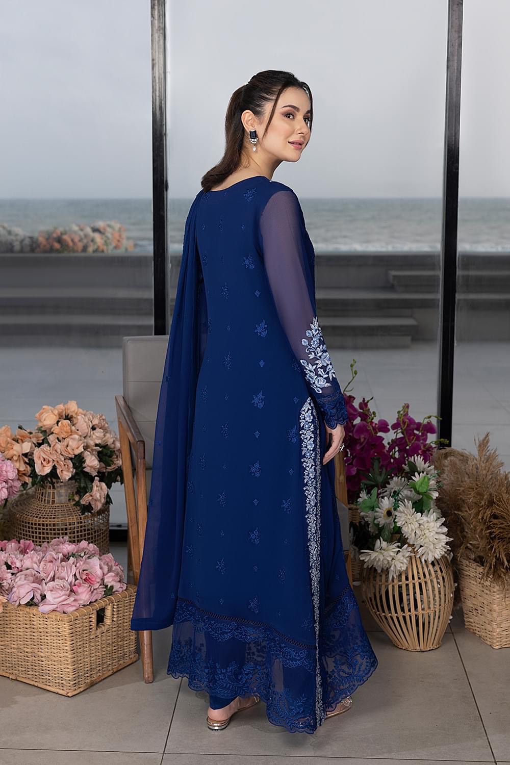 AZURE - Unstitch Chiffon Suit With Malai Trouser